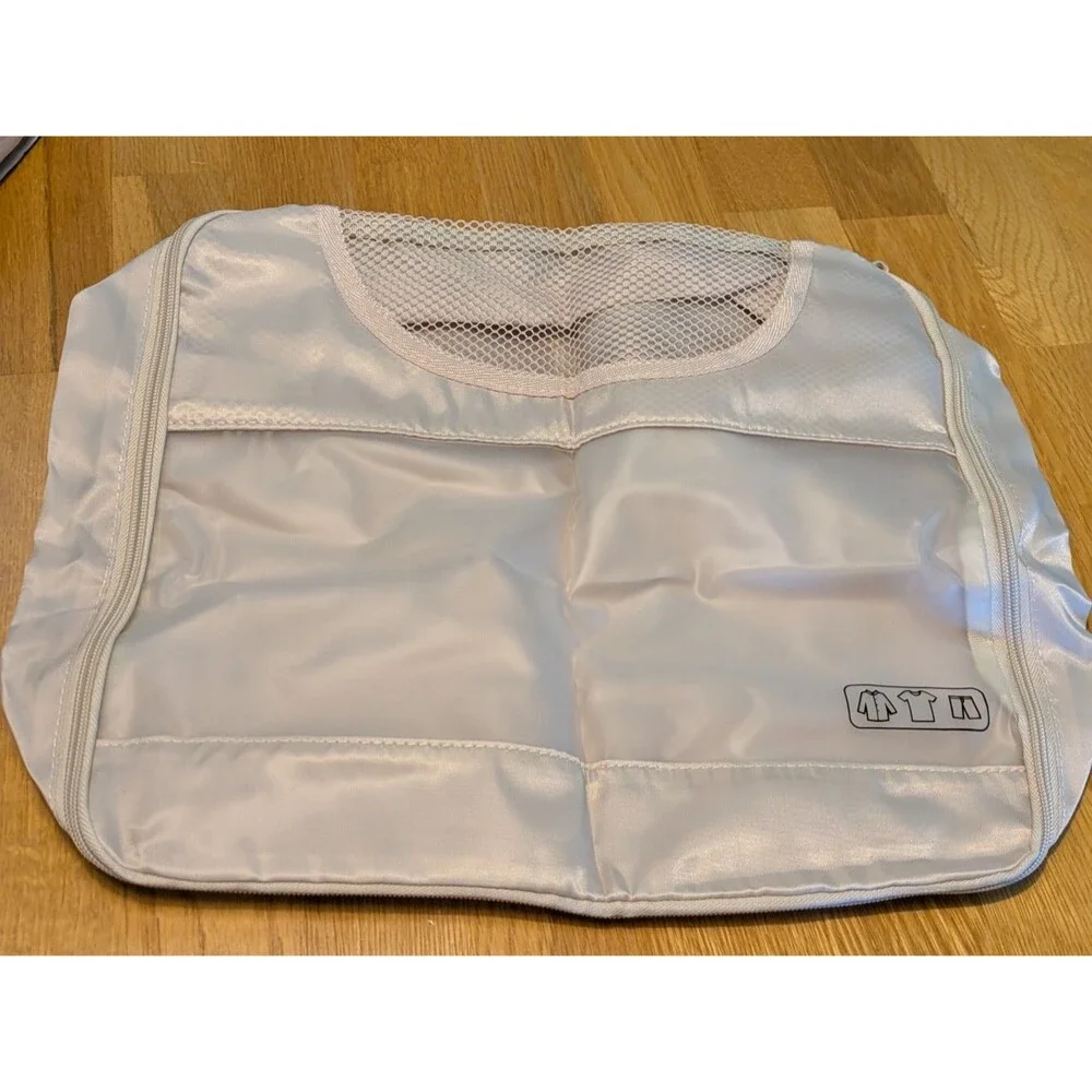 Cream 7-Piece Packing Cube Luggage Travel Organizer Storage Bag Set